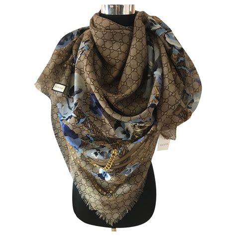 gucci bande bleu|Gucci scarf female.